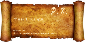 Preidt Kinga névjegykártya